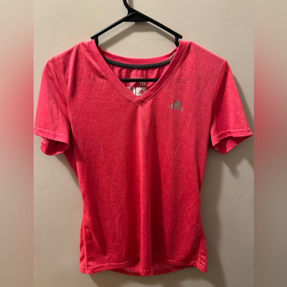 Adidas pink Fitted Short Sleeve T-Shirt